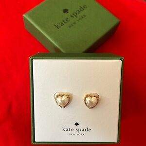 Kate Spade Earrings - Pearl Heart Shaped Earrings/ New In Box